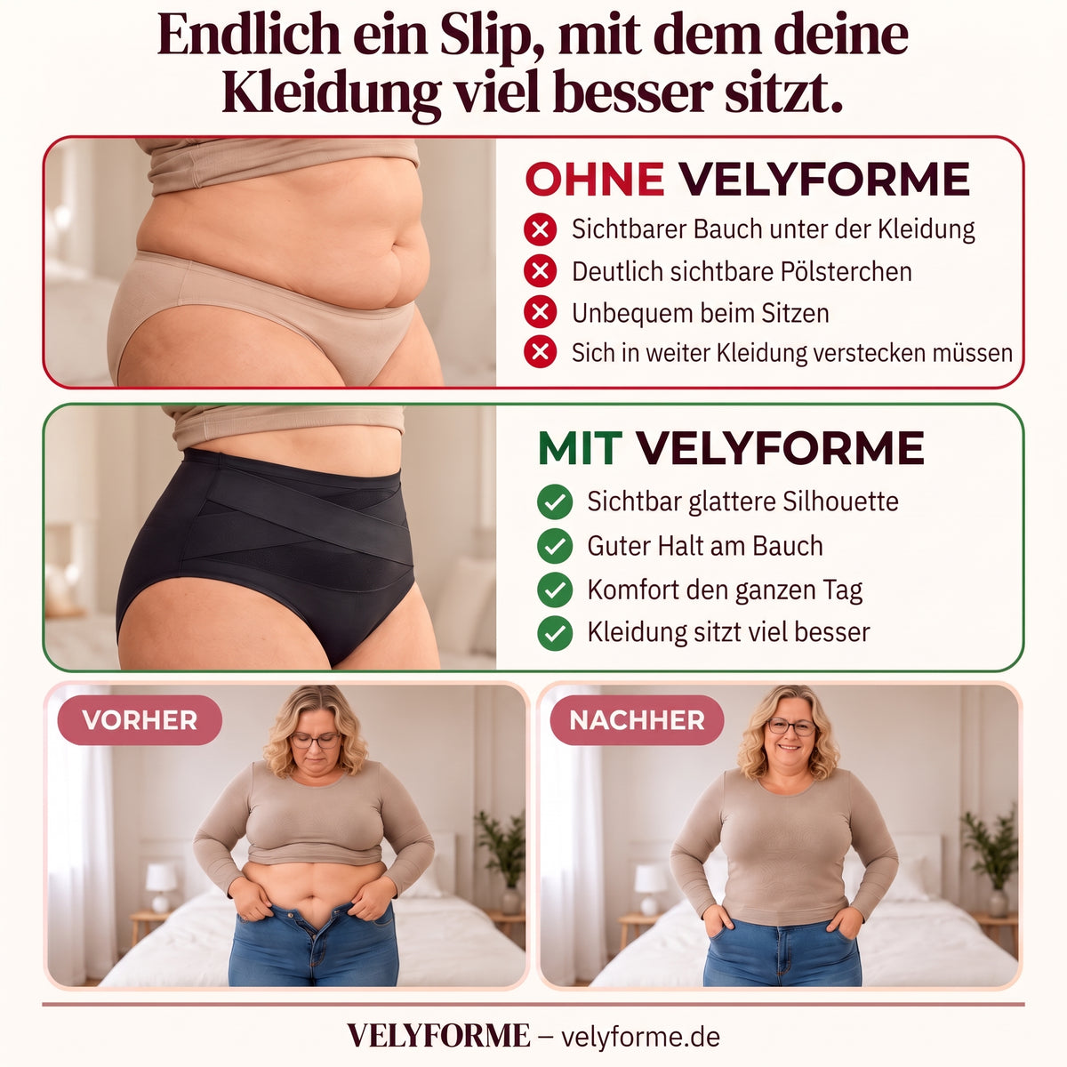 Velyforme® Shaping-Slip mit hohem Bund – Mühelos ein flacher Bauch